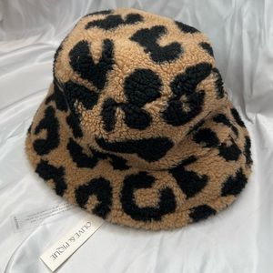 Free people leopard teddy bucket hat